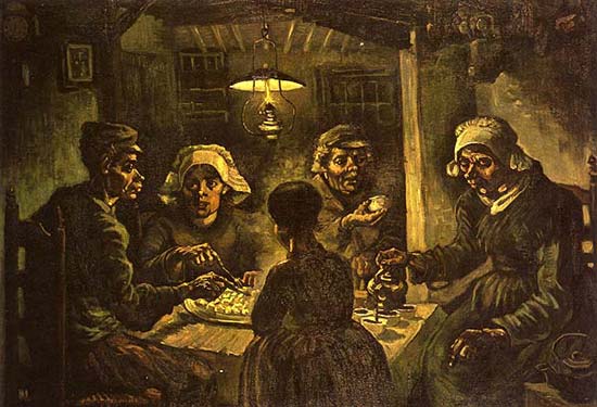 Kartoffelspiserne malet af Vincent van Gogh i Neunen, Holland