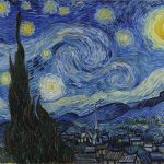 Starry Night med huse og kirke