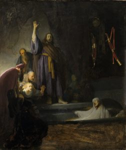 lazarus opvækkelse af Rembrandt