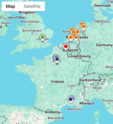 Van Gogh steder i Europa